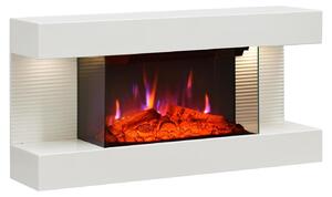 Elektrický nástěnný krb - 1800 W - 3D efekt plamene - Bílá - Pro obývací pokoj a ložnici