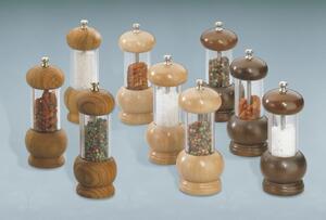 Chiarugi GOURMET FAMILY Mlýnek na sůl, akrylové sklo, přírodní bukové dřevo