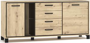 Nabbi Dvoudveřová komoda se zásuvkami Vinap CH-2D4DRWRS - dub artisan / wenge tmavá