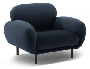 Tmavě modré křeslo z textilie bouclé Poppy – Micadoni