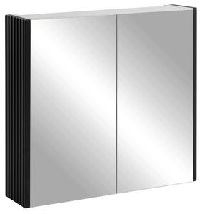 Rodan Zrcadlová Skříňka 60 cm - Šedá - Černé Boční Panely - Závěsná - Bezúchytková - 2dveřová - ELEGANCE