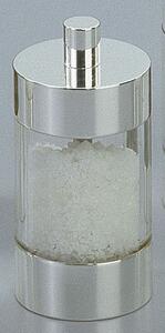 Chiarugi SILVER CYLINDER Mlýnek na sůl, akrylové sklo, postříbřená mosaz
