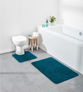 LIVARNO home Sada koupelnových předložek, 2dílná (tmavě modrá, WC předložka s výřezem) (100350964004)