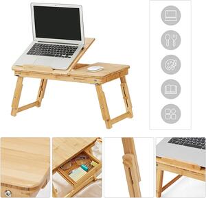 Songmics Odkládací stolek na laptop Azibo, přírodní