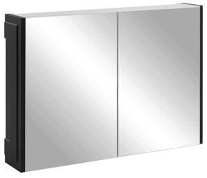 Rodan Zrcadlová Skříňka 80 cm - Šedá - Černé Boční Panely - Závěsná - Bezúchytková - 2dveřová - CLASSIC
