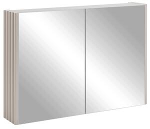Rodan Zrcadlová Skříňka 80 cm - Šedá - Boční Panely Kašmír - Závěsná - Bezúchytková - 2dveřová - BELLO