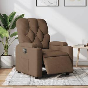 Elektrické polohovací křeslo hnědé textil 3204690