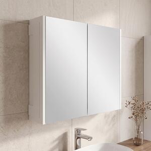 Rodan Zrcadlová Skříňka 60 cm - Šedá - Bílé Boční Panely - Závěsná - Bezúchytková - 2dveřová - CLASSIC