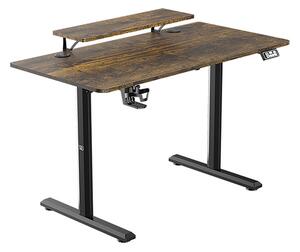Elektricky výškově nastavitelný stůl HIGHLANDER - 120 cm, hnědá