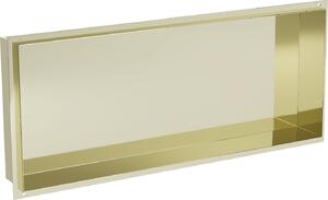 Mexen X-Wall-NR, polička na zapuštění pod obklad bez límce 75 x 30 cm, zlatá lesklá, 1951753010