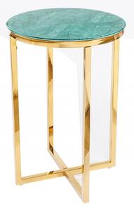 Odkládací stolek ELEGANCE 40 CM zelený mramorový vzhled Nábytek | Doplňkový nábytek | Odkládací stolky