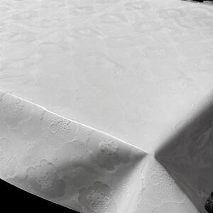 Ubrus PVC 3410010 transparentní se vzorem s bílými květy metráž, 30 m x 140 cm, IMPOL TRADE