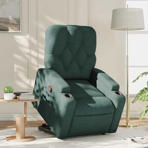 Zvedací polohovací křeslo tmavě zelené textil 3204716