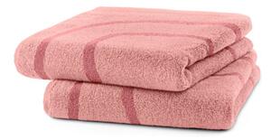 Žakárové ručníky, 2 ks, růžové