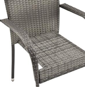 Stohovatelné zahradní židle 6 ks šedé polyratan