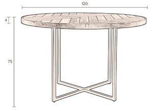 Hnědý dřevěný jídelní stůl DUTCHBONE Class 120 cm
