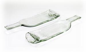 BDK-GLASS Servírovací tác z lehané skleněné láhve - čirý