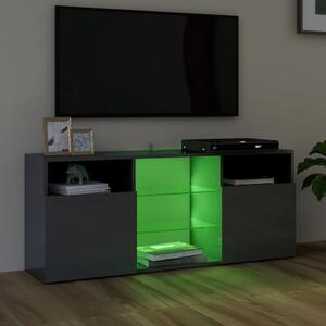 TV skříňka Hollder s LED osvětlením - 120x30x50 cm | šedá s vysokým leskem