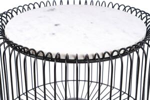 Kayoom Odkládací stolek Malibu 125 Bílá / Černá / Stříbrná