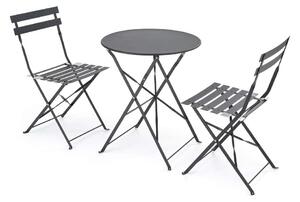 Zahradní balkonový set Perivoli - 2 židle, černá