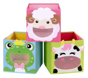 Dětské stohovatelné boxy na hračky RFB01PG (3 ks)