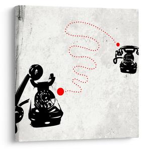 Obraz - Kresba telefonu na styl Banksyho (30x30 cm)