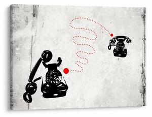 Obraz - Kresba telefonu na styl Banksyho (70x50 cm)