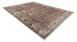 Ručně tkaný vlněný koberec Vintage 10009 rám / květy, červený / modrý