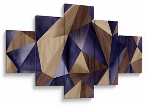 Obraz - 3D dřevěné trojúhelníky (125x70 cm)