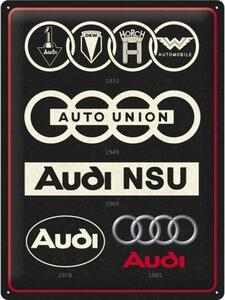 Nostalgic Art Plechová Cedule Audi Logo Evolution