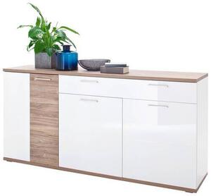 ŠIROKÁ KOMODA, bílá, barvy dubu, 180/86/43 cm Livetastic - Šuplíkové komody, Online Only