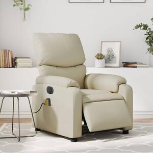 Elektrické masážní polohovací křeslo krémové umělá kůže 3204880