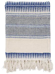 Přehoz z recyklované bavlny Blue/Grey 125 × 150 cm