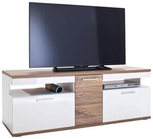 KOMODA POD TELEVIZI, barvy dubu, bílá, 150/55/50 cm Livetastic - Komody bílé, Online Only