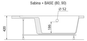 Ravak - Panel SABINA, 80 cm - bílá