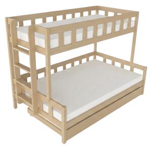 Patrová postel PLOTTY s bočním žebříkem 90x200, 120x200 cm - Béžová, Zvolte šuplík: Přistýlka 90x190 cm, Zvolte stranu: Vlevo