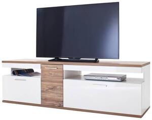KOMODA POD TELEVIZI, barvy dubu, bílá, 180/55/50 cm Livetastic - Komody bílé, Online Only