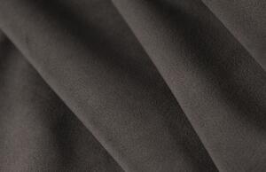 Tmavě šedá sametová rohová pohovka MICADONI Ruby II. 273 cm, pravá