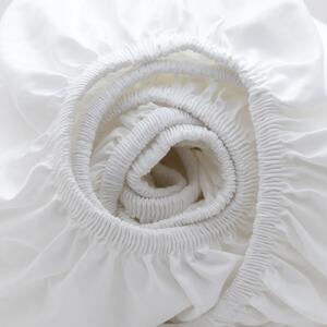 MARIELI Bílé prostěradlo z bavlněného perkálu Velikost prostěradla: 160 x 200 x 30 cm