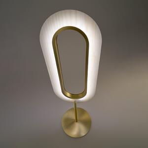 Designová stojací lampa s dřevěnou dýhou Lens Super Oval Floor