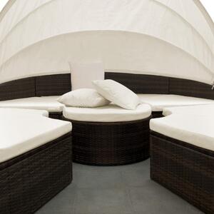 Deuba Ratanová zahradní postel LAZY - hnědá 186 cm