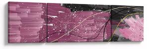 Obraz - Růžovo-černá abstrakce (170x50 cm)