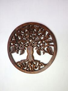 Závěsná dekorace Mandala Strom života, 40 cm, dřevo exotické, ruční práce