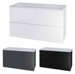 Mereo, Siena, koupelnová skříňka s umyvadlem z litého mramoru 101 cm, bílá, antracit, černá, CN432M1