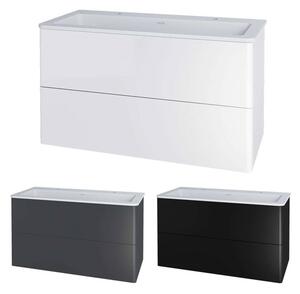 Mereo, Siena, koupelnová skříňka s umyvadlem z litého mramoru 101 cm, bílá, antracit, černá, CN412M2