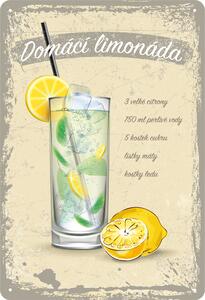 Plechová cedule: Domácí limonáda - 20x30 cm