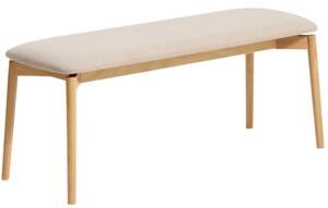 Kave Home Dřevěná lavice Evera 122 cm s čalouněným sedákem