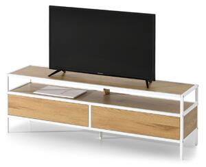 TV stolek/skříňka Soren Rtv (dub + bílá). Akce -14%