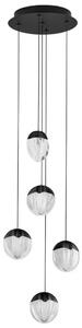 Nova Luce Černé skleněné závěsné LED světlo Alicia 33 cm