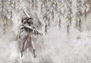 Fototapeta vliesová: Ballerina Leaves Willow Structure - 104x152,5 cm